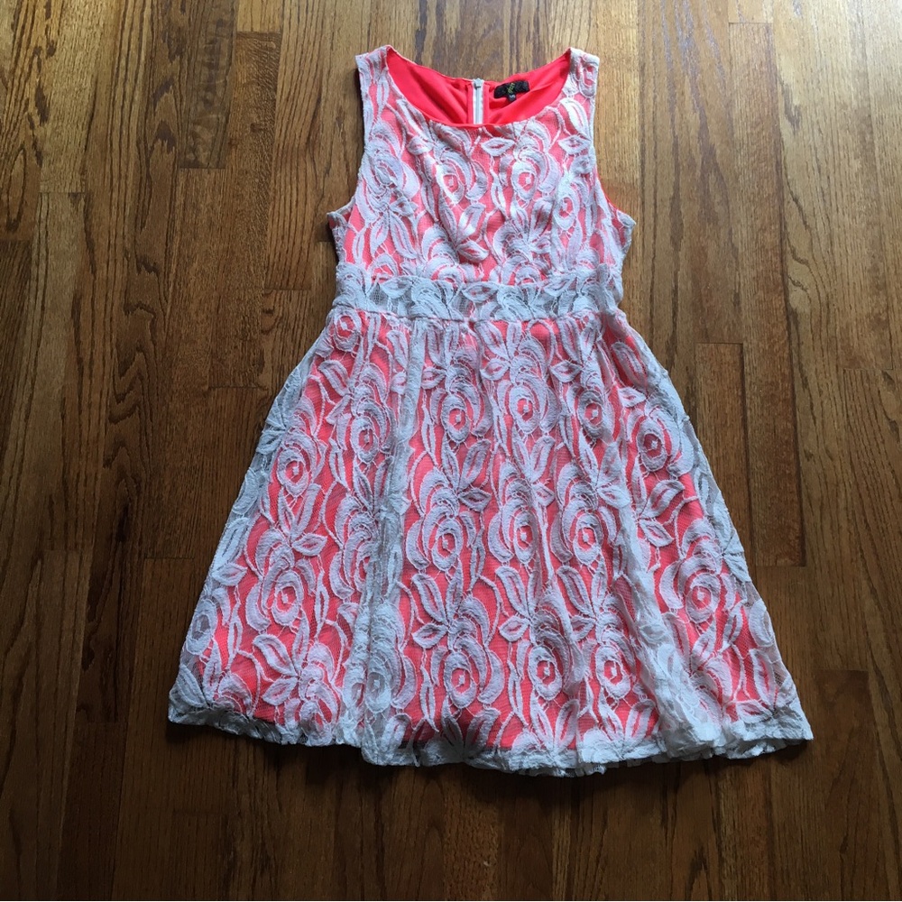 Layered Lace & Neon Dress